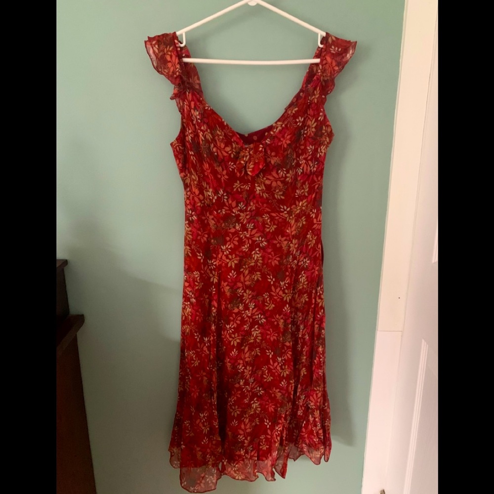 Rust flowered dress - Picture 1 of 4